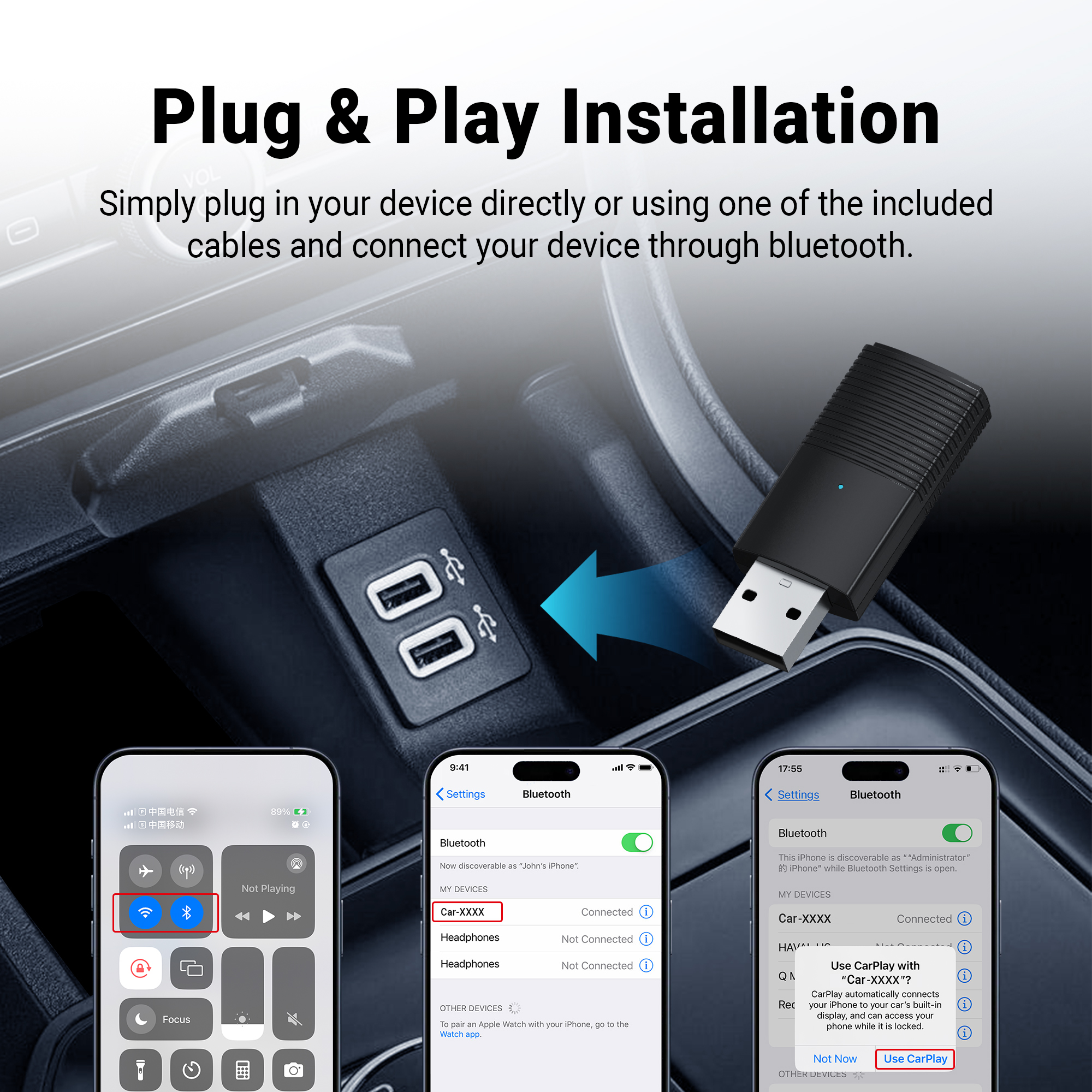 OTTOMOTION Mini Wireless CarPl - Bluetooth Adapter Receiver incelemesi ve fiyatı