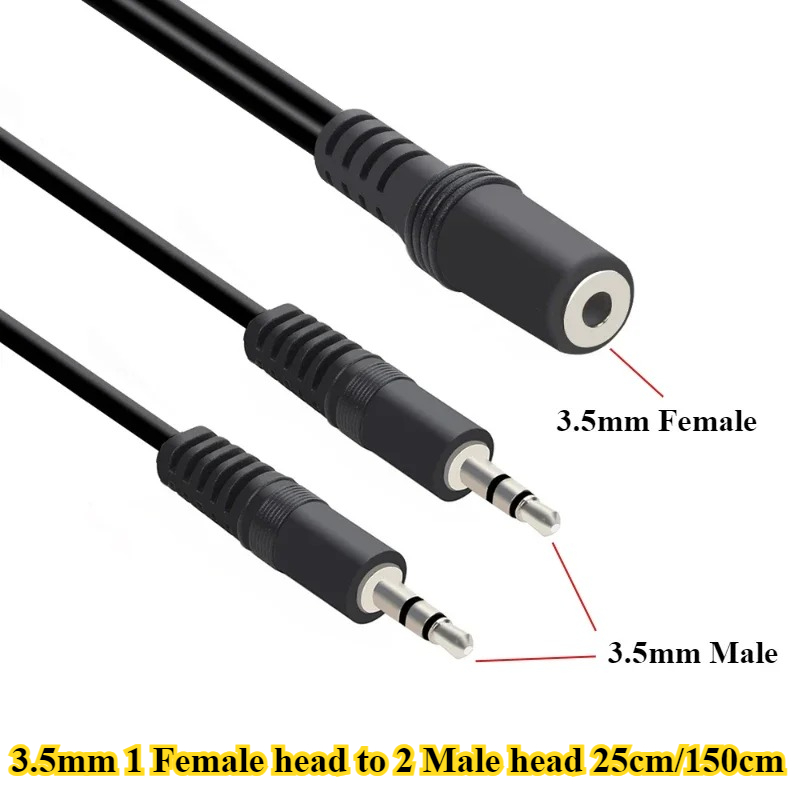 2/5Pcs/lot 3.5mm 1 to 2 Audio  - Earphone Splitter Jack incelemesi ve fiyatı