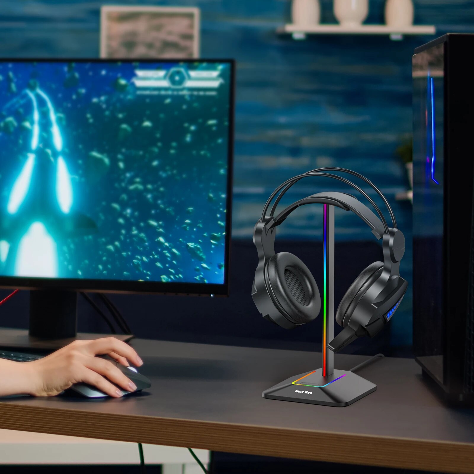 New Bee Z8 RGB Headphones Stan - Headphone Stand Desk incelemesi ve fiyatı