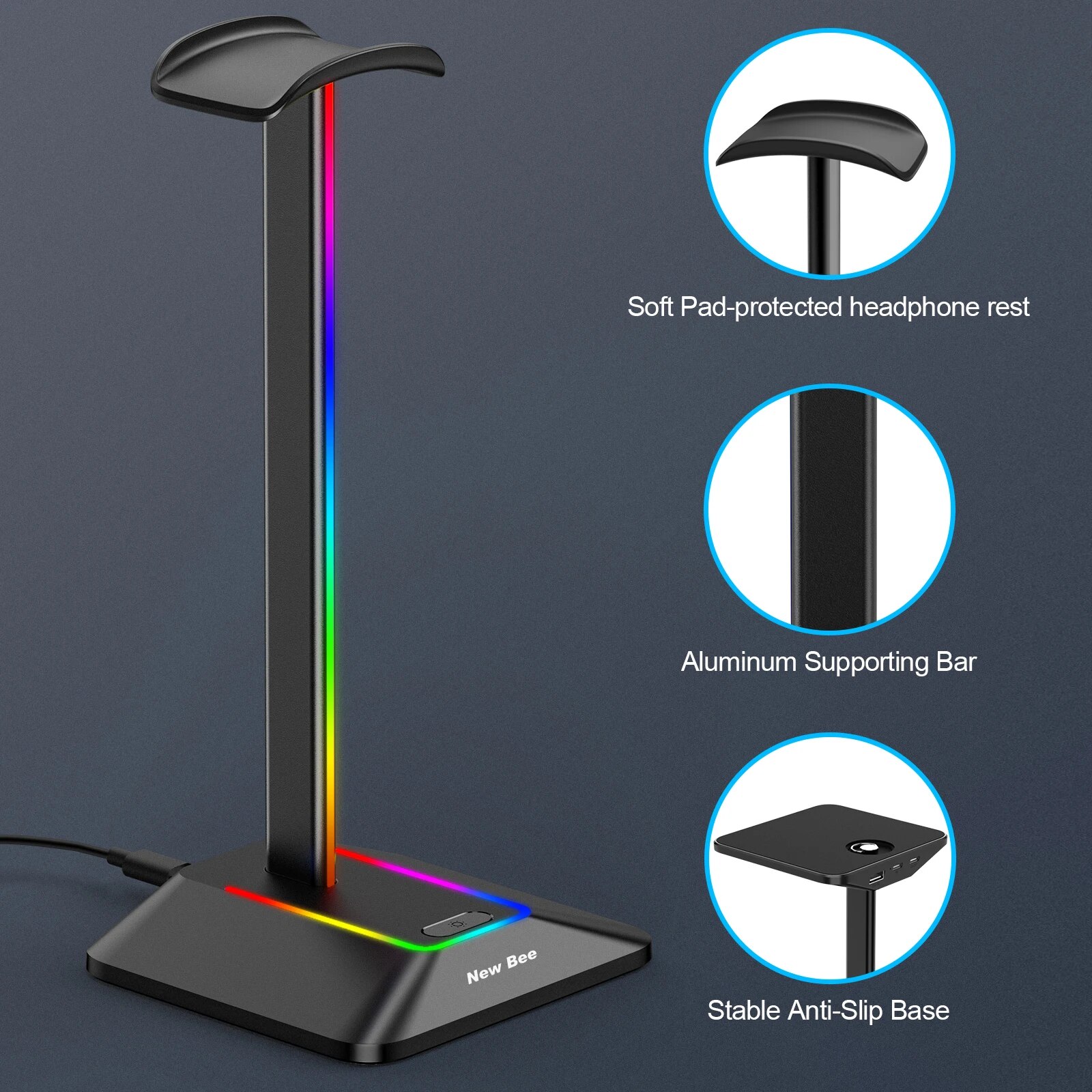 New Bee Z8 RGB Headphones Stan - Headphone Stand Desk incelemesi ve fiyatı