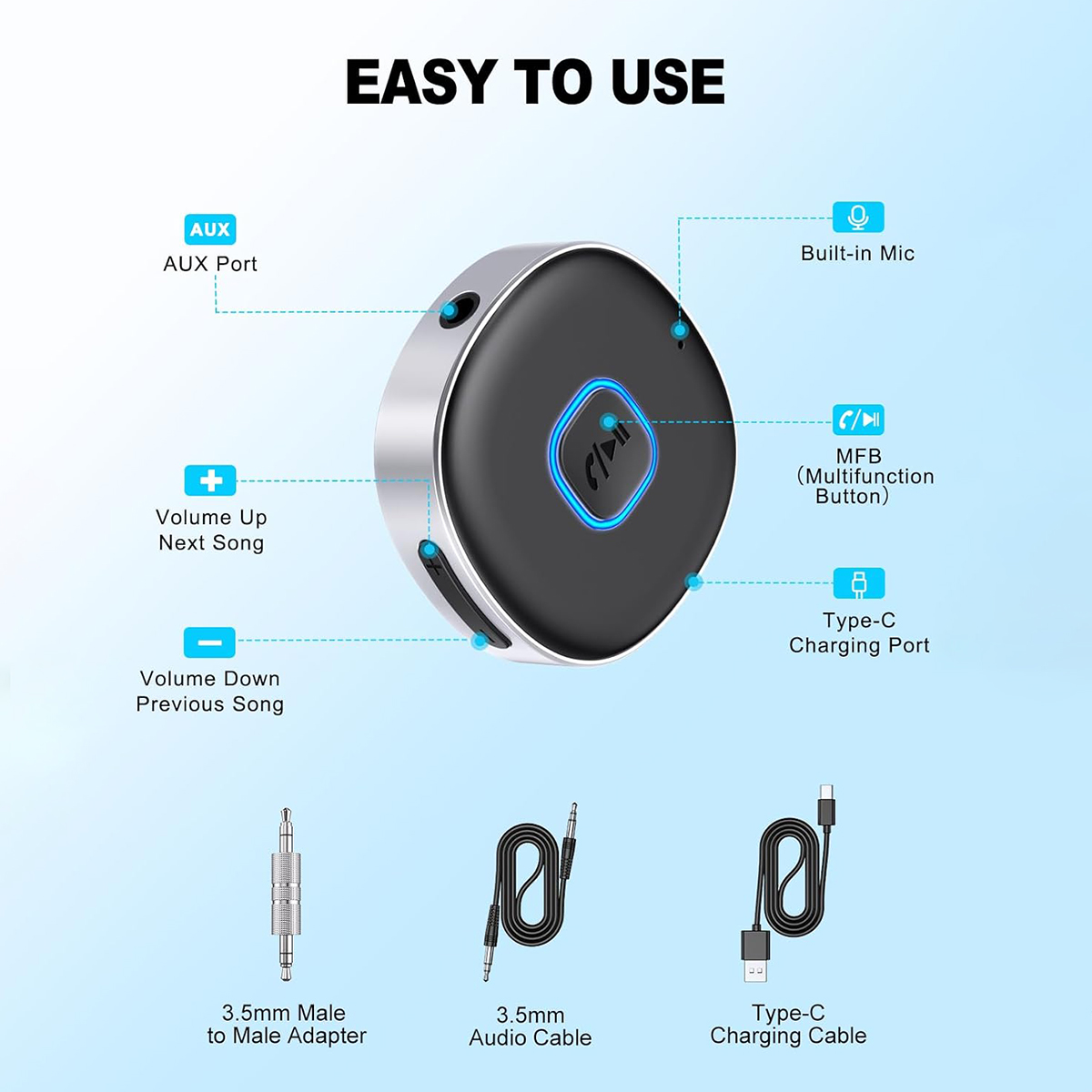 Car Bluetooth AUX Adapter, Min - Bluetooth Adapter Receiver incelemesi ve fiyatı