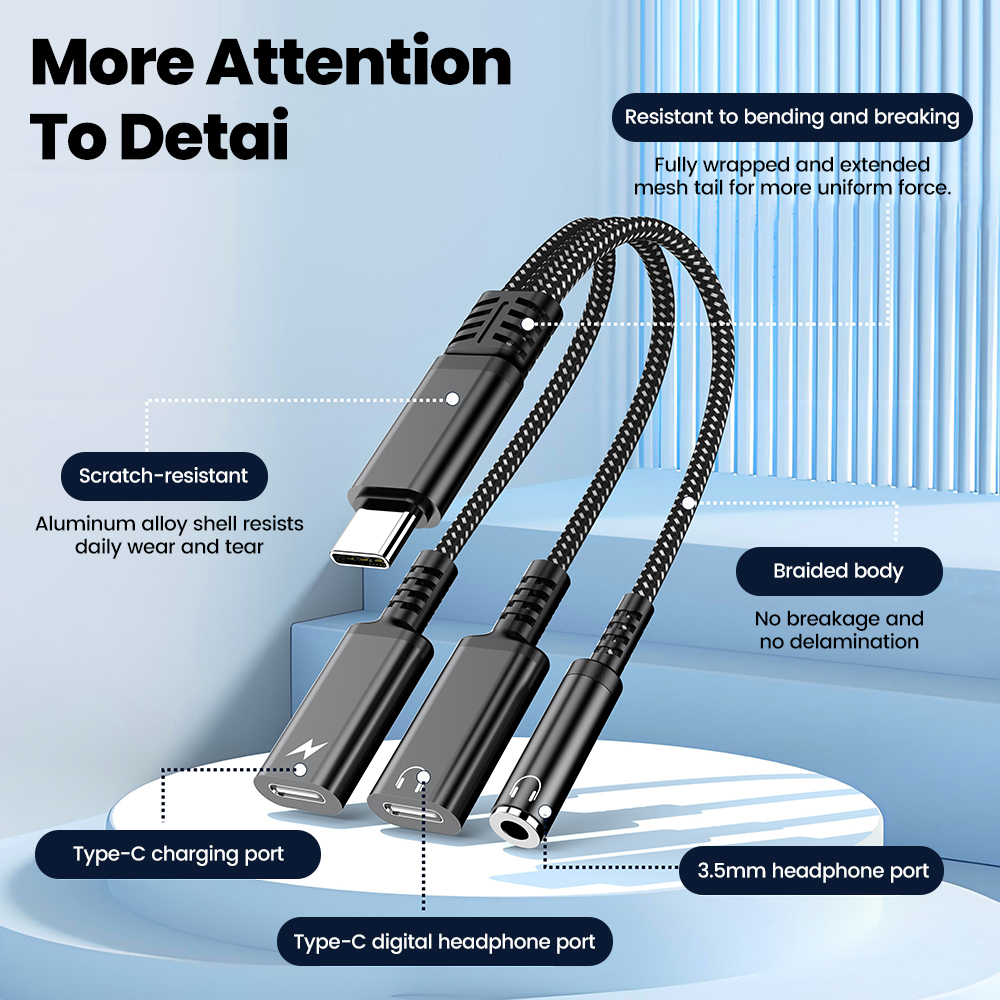 Type C Audio Adapter Cable 3in - Earphone Splitter Jack incelemesi ve fiyatı