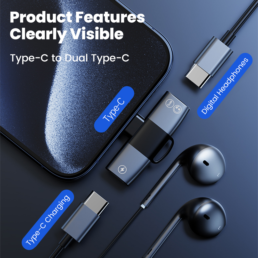 2 in 1 Type C Audio Adapter US - Earphone Splitter Jack incelemesi ve fiyatı